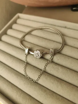 Cadena de seguridad para pulsera plata