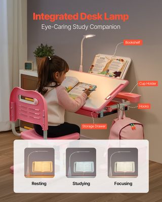 Set Scrivania e Sedia da Lavoro per Bambini Tavolo