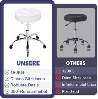 Taburete OUTMASTER ajustable blanco