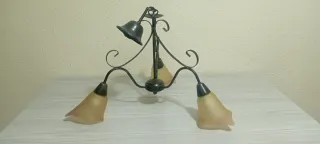 Lámpara de techo cristal y metal