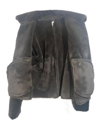 Cazadora efecto piel forro borreguito Mango