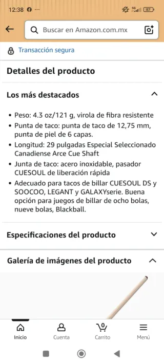 Punta de taco de billar Cuesoul 29 oz