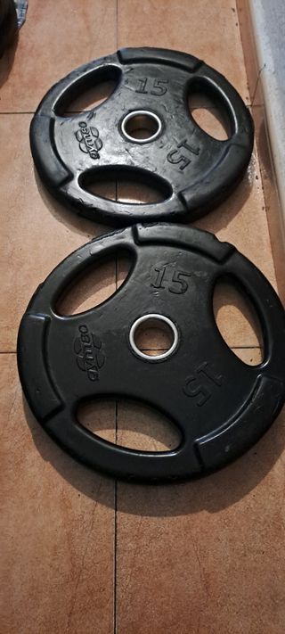 PESAS 2 DISCOS OLIMPICOS DE 15KG DE 50MM