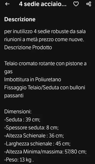 4 Sedie Ufficio Professionali Blu