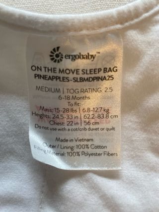 Saco dormir bebé piñas Ergobaby