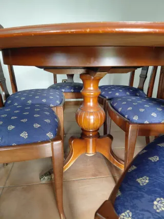 Mesa comedor madera maciza con 6 sillas