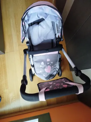 Passeggino per bambole con borsa