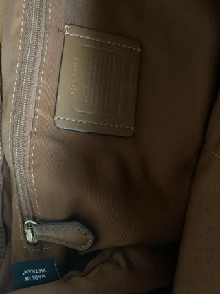 Mochila Coach Piel Granulada Marrón