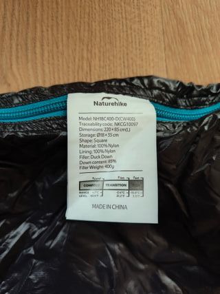 Saco 5° Naturehike CW400 Talla L