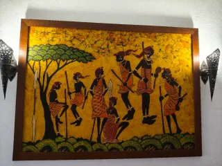 Cuadro africano + 2 antorchas