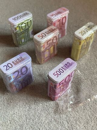 6 Scatole di latta Euro nuove