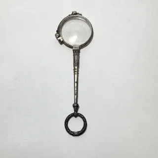 Occhiali da vista lorgnette del'800 manico argento
