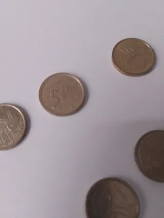 10 monedas de 5 pesetas '90