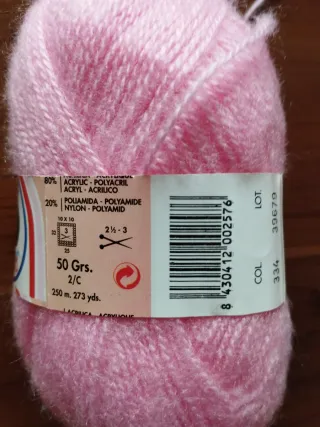 Lanas Copito 12 ovillos rosa y verde