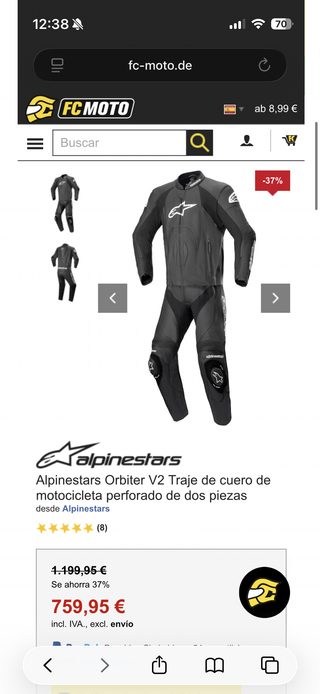 Mono de cuero Alpinestars