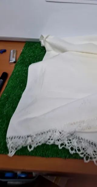 Juego de cama blanco bordado 90 cm