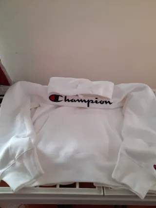 Felpa Champion bianca con cappuccio