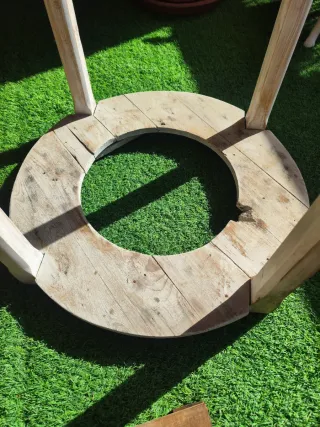 Mesa camilla de madera redonda de 71cm de diámetro