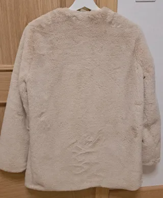 Abrigo pelo beige mujer