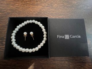Conjunto Perlas Pulsera y Pendientes Fina Garcia