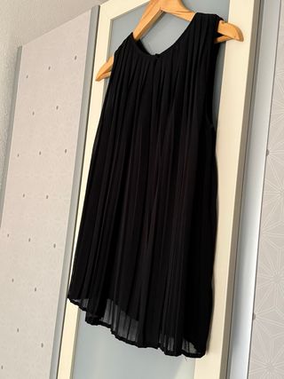 Camisa sin mangas de gasa,  color negro