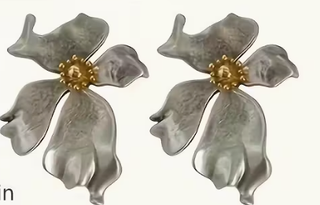 Orecchini fiore argento e oro