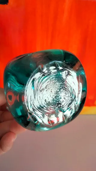 Vaso monofiore Verde Acqua vintage anni 70