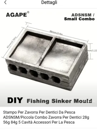 Stampo Pesi da Pesca DIY