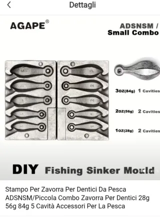 Stampo Pesi da Pesca DIY