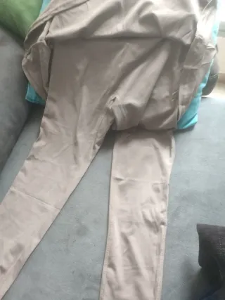 Leggings con falda beige