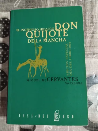 Libro lectura Don Quijote de la Mancha