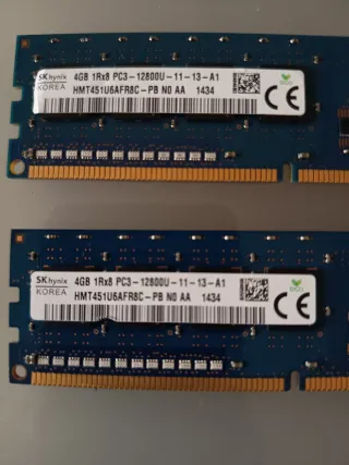 2x SK hynix 4GB DDR3 RAM PC3-12800