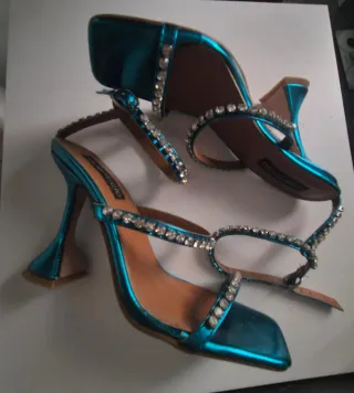 Sandali Quanticlo azzurro metallizzato 38