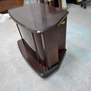 Mesa TV Madera Oscura con Cristal