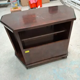 Mesa TV Madera Oscura con Cristal