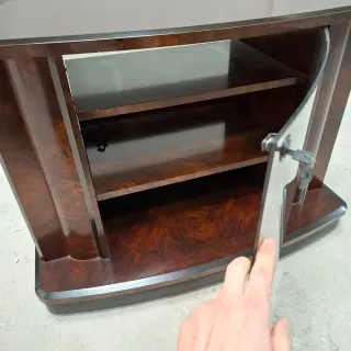 Mesa TV Madera Oscura con Cristal