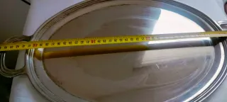 Vassoio ovale vintage in metallo argentato