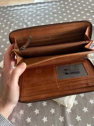 Cartera Biba Cuero Marrón Trenzado