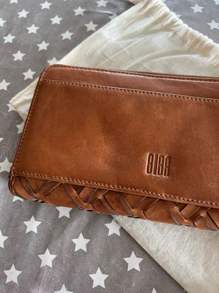 Cartera Biba Cuero Marrón Trenzado