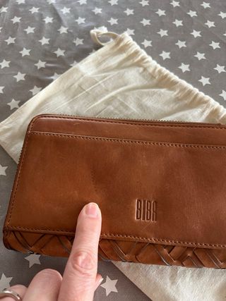 Cartera Biba Cuero Marrón Trenzado