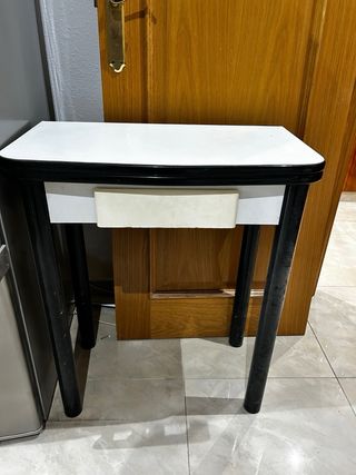 Mesa auxiliar plegable cocina blanca