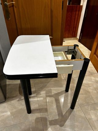 Mesa auxiliar plegable cocina blanca