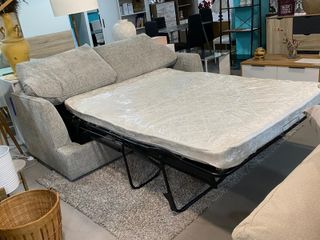 Sofá Cama Estilo Italiano Tela Beige/Gris