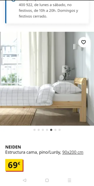 Estructura Cama Neuden Pino Ikea.