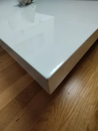 Mesa centro transformable madera negra y blanca