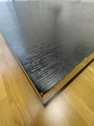 Mesa centro transformable madera negra y blanca