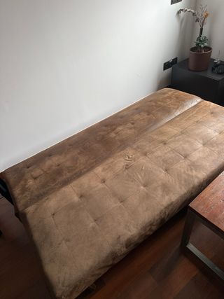 Divano Letto Marrone in Pelle