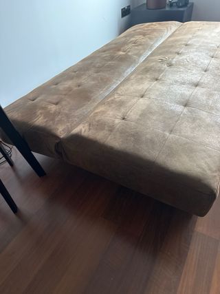 Divano Letto Marrone in Pelle