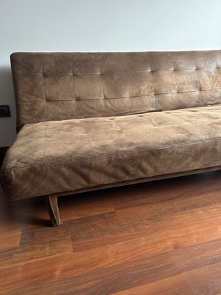 Divano Letto Marrone in Pelle