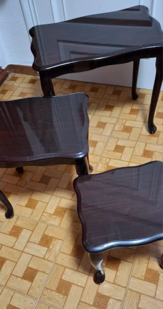 Conjunto 3 mesitas de salón madera* Mesas Nido *